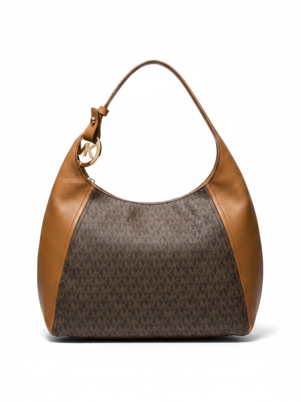 Michael Kors Brown & Tan Logo Hobo Shoulder Bag